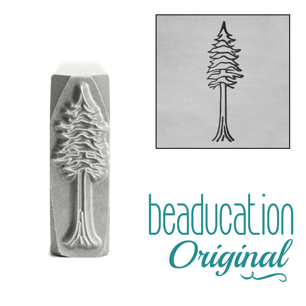 Metal Stamping Tools Redwood Tree Metal Design Stamp, 16.5mm - Beaducation Original